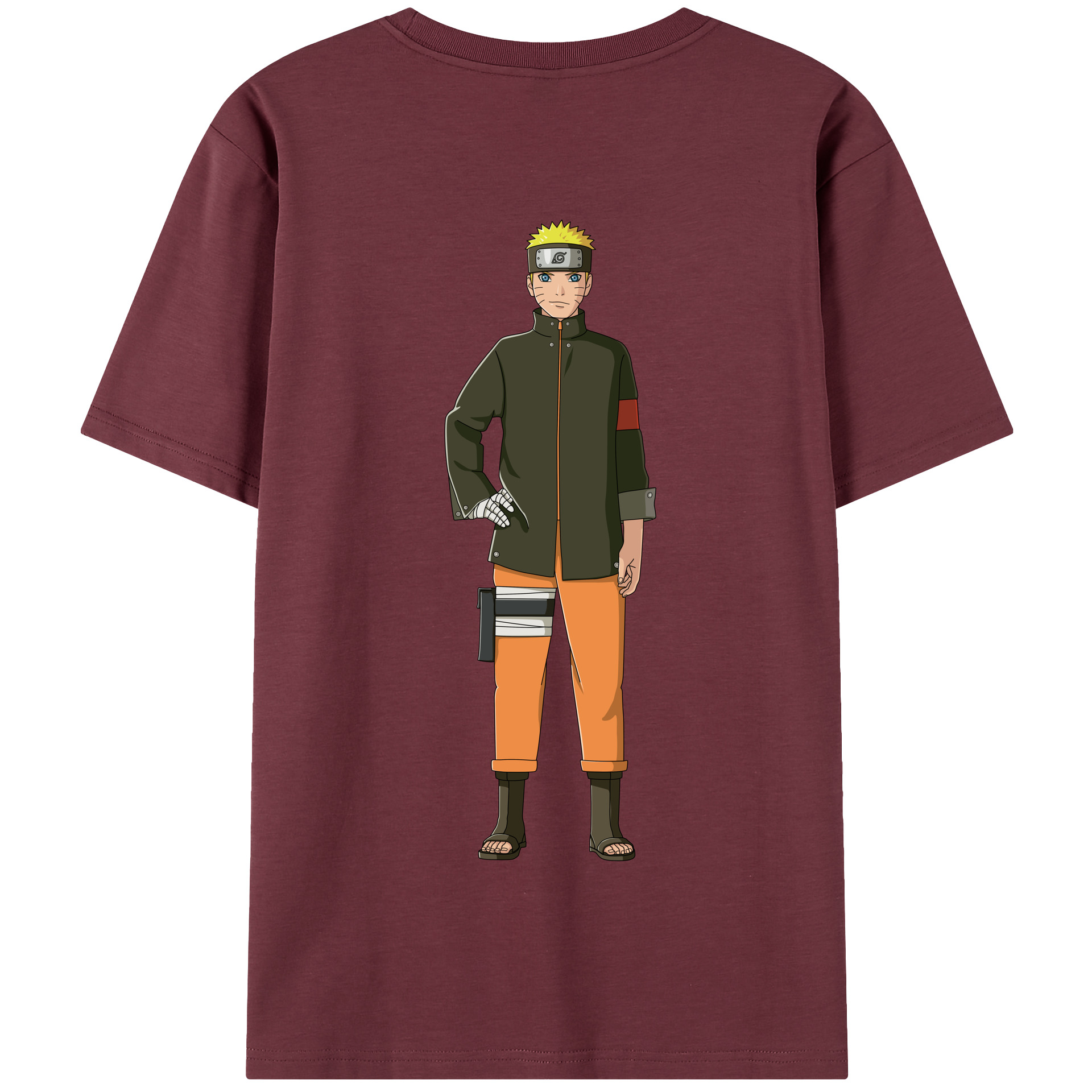 （画像用） NARUTO -ナルト- うずまき ナルト Uzumaki Naruto 綿100％半袖Tシャツ（背面プリント）